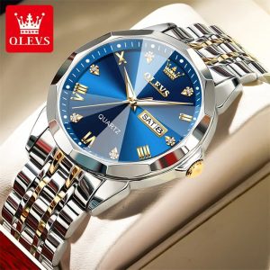 OLEVS 9931 Men’s Premium Quartz Watch Blue Dial