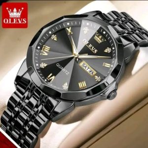 OLEVS 9931 Original Quartz Design Watch for Men Full Black Dial