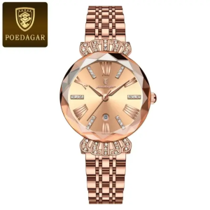 POEDAGAR 766 Luminous pointer stainless steel Woman Wristwatch (1 Year Warranty)