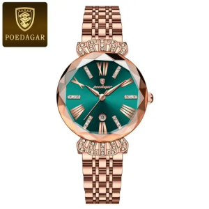 POEDAGAR 766 Luminous pointer stainless steel Woman Wristwatch (1 Year Warranty)
