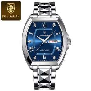 POEDAGAR 958 Luxury Stainless Steel Men's Watch (1 Year Warranty)