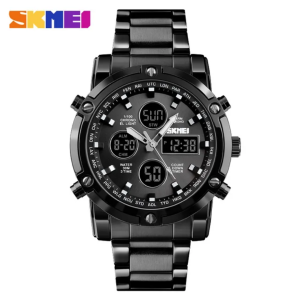 SKMEI 1389 Dual Time Full Black Multifunctional Men’s Premium Watch