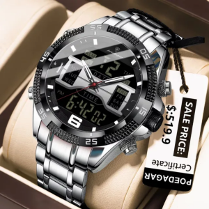POEDAGAR E103 Luxury Fashion Digital Chronograph Men's Watch