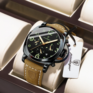 POEDAGAR 859 Luxury Sports Chronograph Men's Watch - Full Black