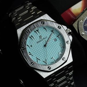 AP Royal Oak Stainless Steel Arabic Dial Limited Edition - Silver & Tiffany Blue
