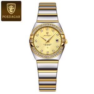 POEDAGAR 302 High Quality Women’s Quartz Watch – Gold Yellow