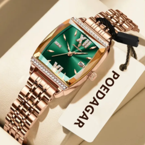 POEDAGAR 795 Luxury Quality Women’s Quartz Watch – RoseGold Green
