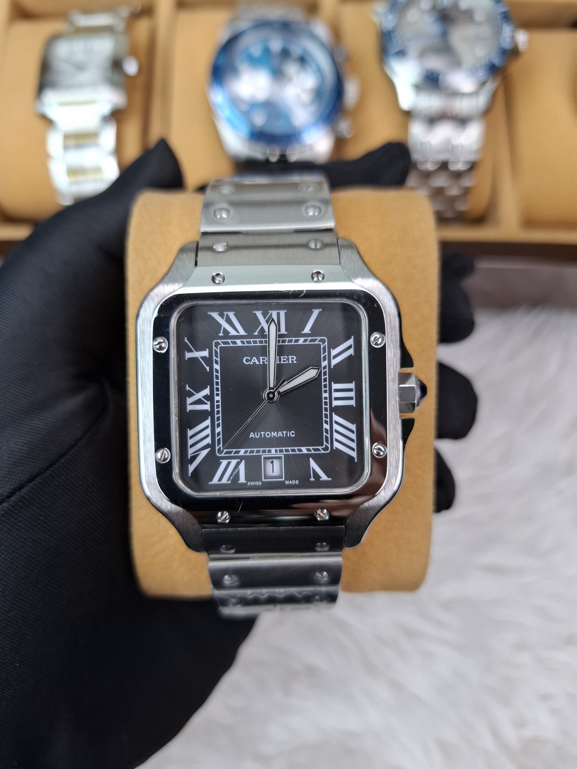 Cartier Santos Black Dial 42mm – Men's Watch Automatic Movement
