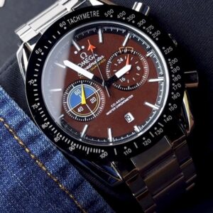 Omega Speedmaster Pilot Chronograph Luxury Fashion Men's Watch – Silver Brown