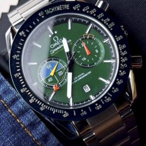 Omega Speedmaster Pilot Chronograph Luxury Fashion Men's Watch – Silver Green