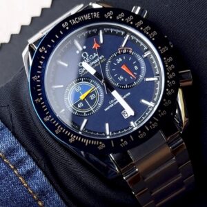 Omega Speedmaster Pilot Chronograph Luxury Fashion Men's Watch – Silver Blue