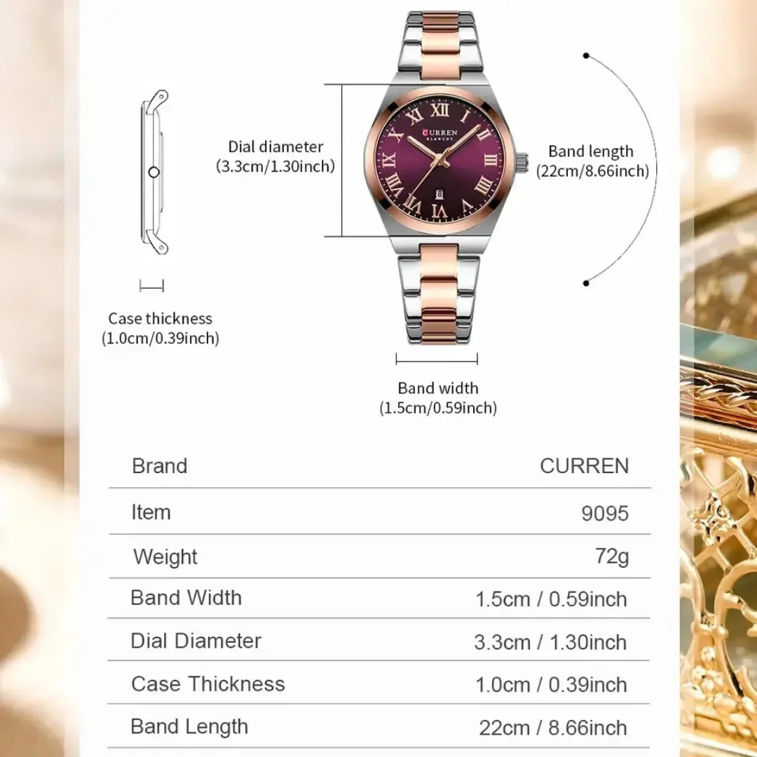 Curren 9095 Luxury Quality Women’s Quartz Watch - Image 2