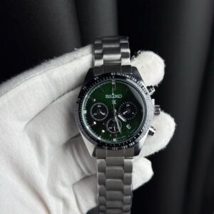 Seiko Prospex Speedtimer Solar Chronograph Men's Quartz Watch – Silver Green