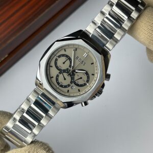 Hugo Boss Premium Quality Chronograph Quartz Watch for Men – Silver Grey