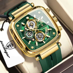 POEDAGAR 849 Men's Luxury Chronograph Quartz Sports Watch – Gold Green
